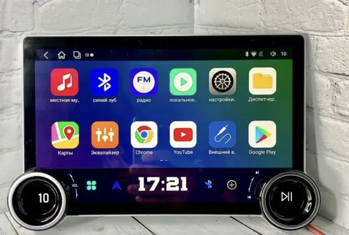 Магнитола для с крутилками в рамку 9" или 10" - Farcar RB876 монитор 11.8" QLED+2K на Android 13, Быстрая, CarPlay, 4G SIM-слот