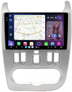Магнитола для Renault Logan/Sandero 1 2009-2014 - FarCar XXL752M монитор 9.5" 2K QLED на Android 14, TS20, 8+256Гб, CarPlay, 4G SIM-слот