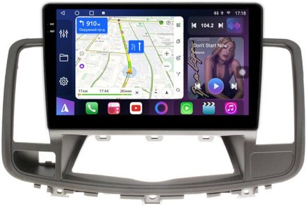 Магнитола для Nissan Teana J32 2008-2013 (ШГУ цветной) - FarCar 1076M-B монитор 10.36" QLED на Android 14, TS18, CarPlay, 4G SIM-слот