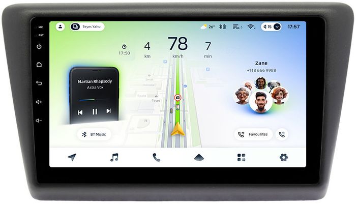 Магнитола для Skoda Rapid 1 2012-2020 (рамка тип 2) - Teyes CC4L-DTS монитор 9" IPS на Android 14, Быстрая, Snapdragon 662, CarPlay, 4G SIM-слот