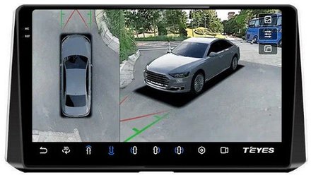 Магнитола для Toyota Corolla E210 2019-2024+, Corolla Cross - Teyes CC3-2K-360 на Android 10, 2K QLED, 6Гб+128Гб, CarPlay, 4G SIM-слот, 4 камеры в комплекте