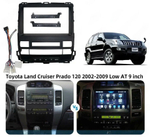 Магнитола для Toyota Land Cruiser Prado 120, Lexus GX470 (экран климата внизу, рамка 9") - Kuberg SF-9696-1 QLed+2K, Android 13, UIS7870 (DUDU7), CarPlay, SIM-слот