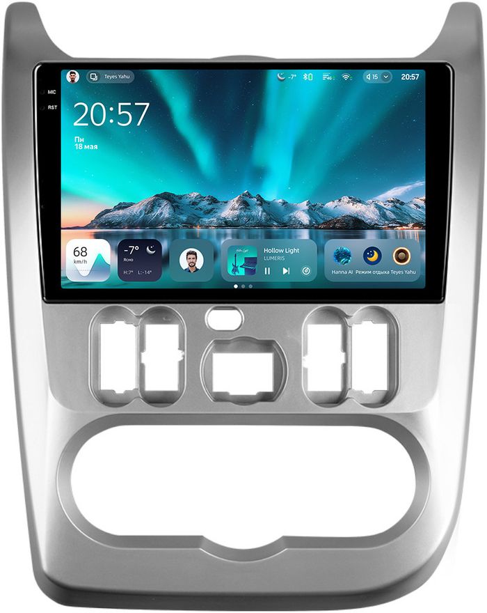 Магнитола для Renault Logan 1 2009-2014, Sandero 1 2010-2014 - Teyes CC4 монитор 9.2" 2K QLED на Android 14, Быстрейшая, Snapdragon 680, DSP, CarPlay, 4G SIM-слот