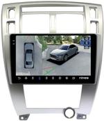 Магнитола для Hyundai Tucson 1 2004-2009 (рамка серебро) - Teyes CC3-2K-360 монитор 13" 2K QLED на Android 10, 6Гб+128Гб, CarPlay, 4G SIM-слот, 4 камеры в комплекте