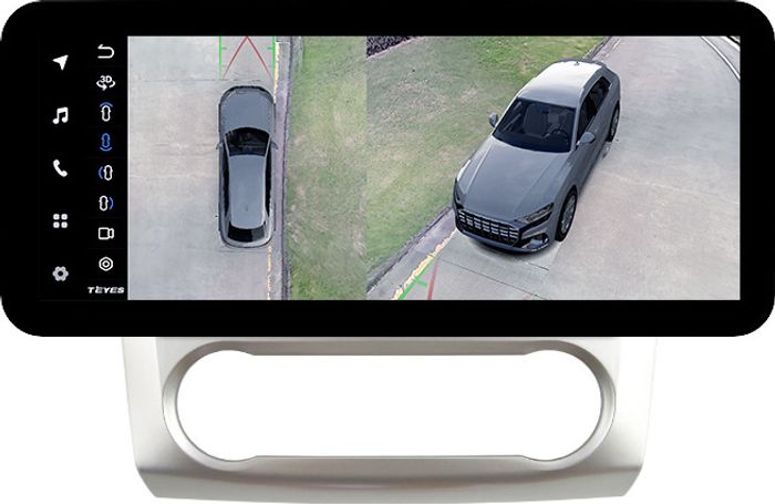 Магнитола для Ford Focus 2 2004-2011 (климат, рамка серебро) - Teyes LUX ONE 360 монитор 12.3" 2K QLED на Android 10, Быстрая, CarPlay, 4G SIM-слот, 4 камеры в комплекте