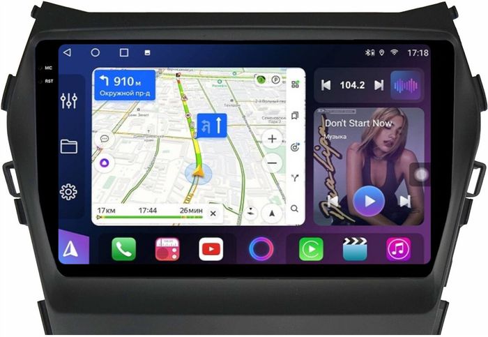 Магнитола для Hyundai Santa Fe 3 2012-2018 (отдельный экран климата, без штатной КЗВ) - FarCar BM9-2K-7004A монитор 9.5" 2K QLED на Android 14, TS10, 4+32Гб, CarPlay, 4G SIM-слот