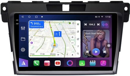 Магнитола для Mazda CX-7 2007-2012 - FarCar BM097M монитор 9.5" QLED на Android 14, TS10, 4+32Гб, CarPlay, 4G SIM-слот
