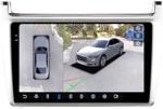 Магнитола для Volkswagen Polo 5 2009-2020 (рамка серебро) - FarCar BX9-360-8080S монитор 9.5" 2K QLED на Android 13, Быстрая, CarPlay, 4G SIM-слот, 4 камеры в комплекте