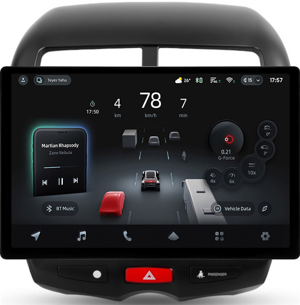 Магнитола для Mitsubishi ASX 2010-2016, Peugeot 4008, Citroen C4 Aircross - Teyes CC4-PRO монитор 13" 2K QLED на Android 13, Snapdragon 778G, ИИ, CarPlay, DSP, 4G SIM-слот