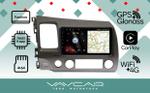 Магнитола для Honda Civic 2005-2012 (левый руль, рамка 9)- Vaycar VA20-0044 на Android 13, Быстрая, 4G SIM-слот