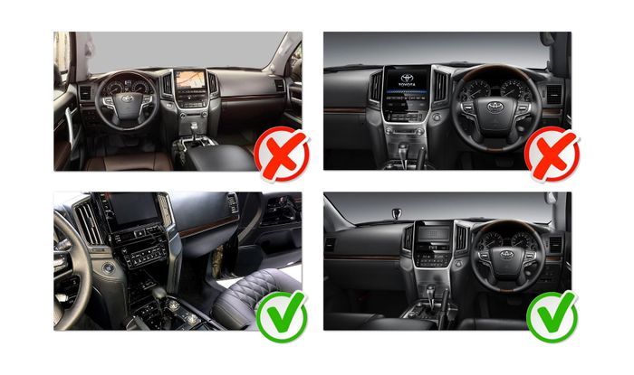 Комплект рамки с разъёмами 9" Toyota Land Cruiser 200 2015-2021 без JBL