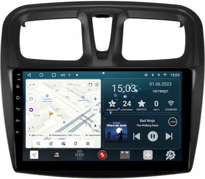 Магнитола для Renault Logan/Sandero 2014+ - Redpower 158 Android 10, ТОП процессор, 6Гб+128Гб, CarPlay, SIM-слот