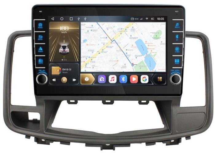 Магнитола для Nissan Teana 2008-2013 (монохром экран) - Kuberg OL-1669 (кнопки и крутилки), Android 12, TS10, CarPlay, 4G SIM-слот