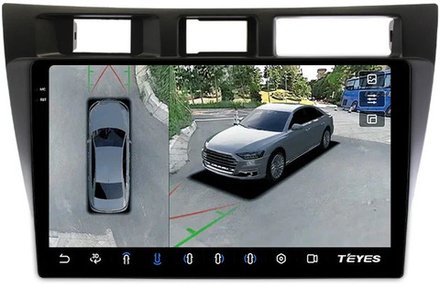 Магнитола для Toyota Mark II 110, Verossa 2000-2004 (вниз) - Teyes CC3-2K-360 на Android 10, 2K QLED, 6Гб+128Гб, CarPlay, 4G SIM-слот, 4 камеры в комплекте