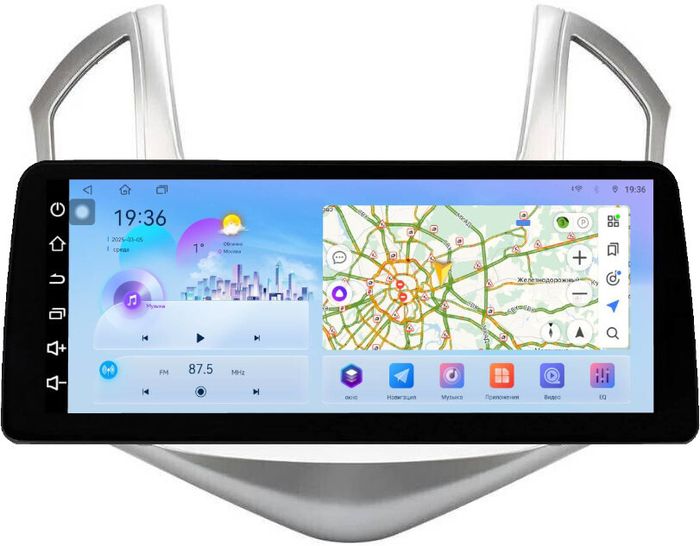 Магнитола для Chevrolet Cruze 1 2012-2015 (рамка серебро) - FarCar монитор 12.3" 2K QLED на Android 14, Быстрая, CarPlay, 4G SIM-слот