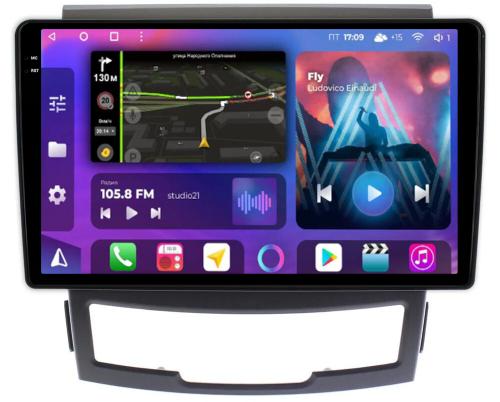 Магнитола для SsangYong Actyon 2 2011-2013 - FarCar BM159M-2K монитор 9.5" 2K QLED на Android 14, TS10, 4+32Гб, CarPlay, 4G SIM-слот