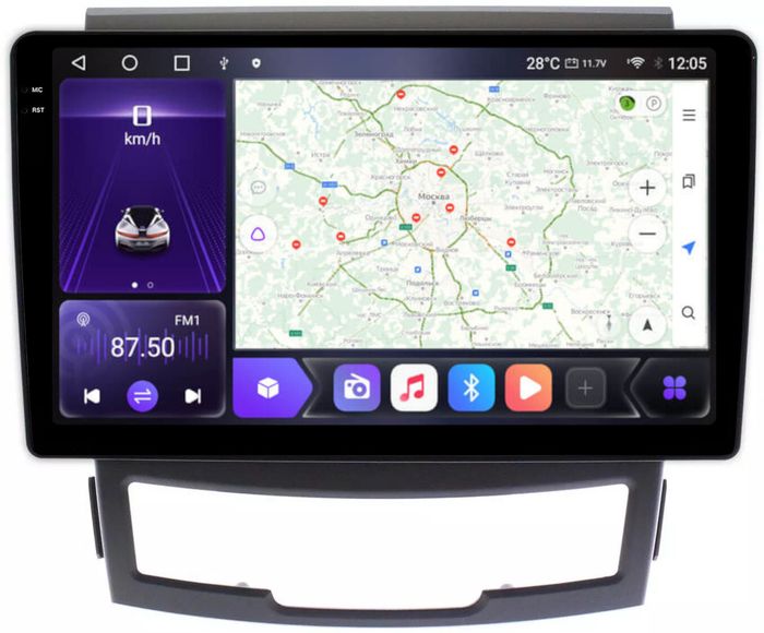 Магнитола для SsangYong Actyon II 2011-2013 - Kuberg OL-9762 QLed+2K, Android 12, TS10,  CarPlay, 4G SIM-слот