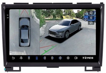 Магнитола для Great Wall Hover H3, H5 (круглые воздуховоды) - Teyes CC3-2K-360 на Android 10, 2K QLED, 6Гб+128Гб, CarPlay, 4G SIM-слот, 4 камеры в комплекте