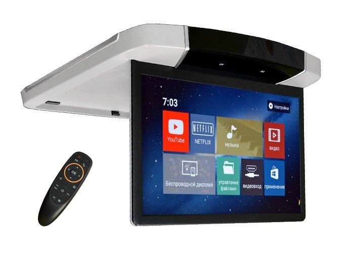 Монитор потолочный - ERGO ER15UN с экраном 15.6” (1920х1080 FullHD, Смарт ТВ, Android, 3+32Gb) серый