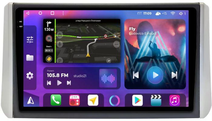 Магнитола для Mitsubishi Xpander, Xpander Cross (рамка 9) - FarCar BM9-2K-7863-9 монитор 9.5" 2K QLED на Android 14, TS10, 4+32Гб, CarPlay, 4G SIM-слот