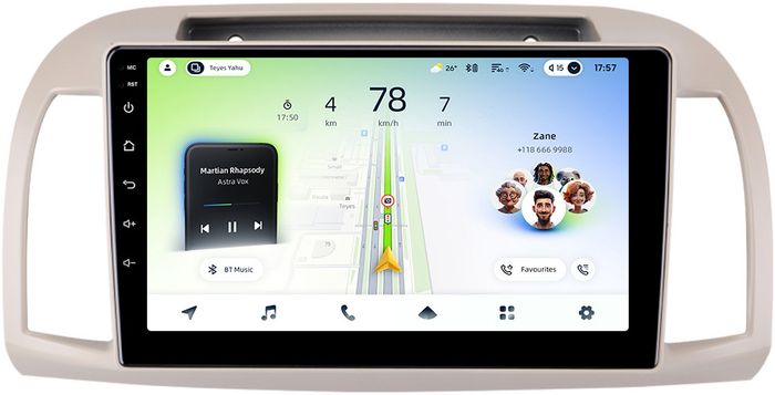 Магнитола для Nissan March K12 / Micra K12 / 2002-2010 - Teyes CC4L-DTS монитор 9" IPS на Android 14, Быстрая, Snapdragon 662, CarPlay, 4G SIM-слот