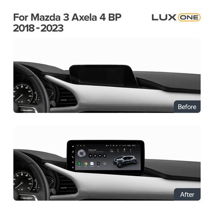 Магнитола для Mazda 3 BP 2019-2023 (ШГУ без монитора) - Teyes LUX ONE 360 монитор 12.3", Android 10, CarPlay, 4G SIM-слот, 6/128 ГБ, 4 камеры в комплекте