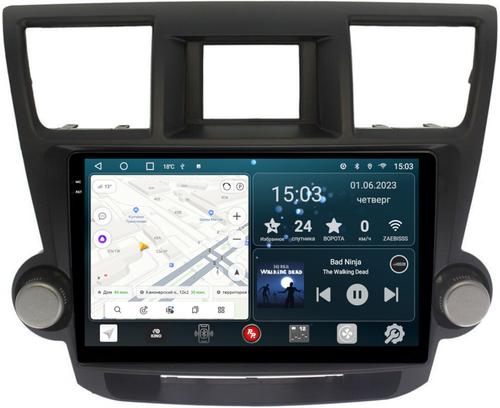 Магнитола для Toyota Highlander 2 2007-2013 XU40 (крутилки декоративные) - RedPower 035 Android 10, QLED+2K, ТОП процессор, 6Гб+128Гб, CarPlay, SIM-слот