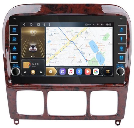 Магнитола для Mercedes-Benz S (W220) 1998-2005 - Kuberg OL-9952 (кнопки и крутилки), Android 12, TS10, CarPlay, 4G SIM-слот