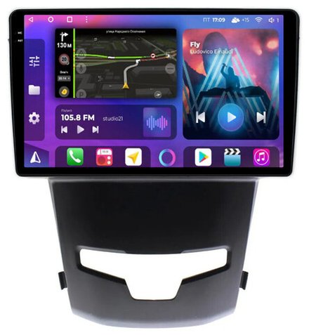 Магнитола для SsangYong Actyon 2 2013-2021 - FarCar BM355M-2K монитор 9.5" 2K QLED на Android 14, TS10, 4+32Гб, CarPlay, 4G SIM-слот