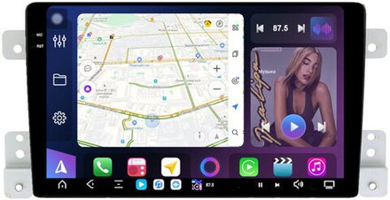 Магнитола для Suzuki Grand Vitara 2005-2016 - FarCar XXL053M монитор 9.5" 2K QLED на Android 14, TS20, 8+256Гб, CarPlay, 4G SIM-слот