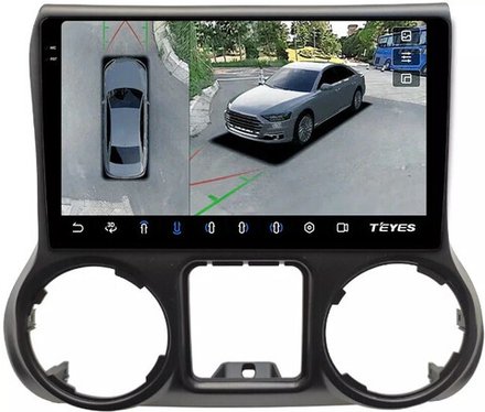 Магнитола для Jeep Wrangler 3 2014-2018 - Teyes CC3-2K-360 монитор 10.36" 2K QLED на Android 10, 6+128Гб, CarPlay, 4G SIM-слот, 4 камеры в комплекте