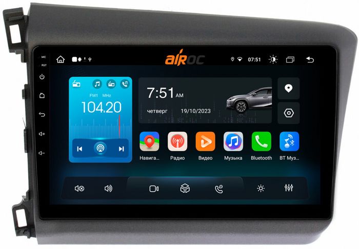Магнитола для Honda Civic 9 2012 (седан) - Airok RX-1921 Android 13, ТОП процессор, 8/128, SIM-слот