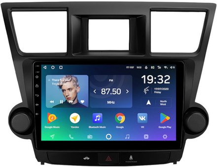 Магнитола для Toyota Highlander 2 U40 2007-2013 (крутилки активные) - Teyes CC2 PLUS на Android 10, ТОП процессор, 4Гб+64Гб, 4G SIM-слот