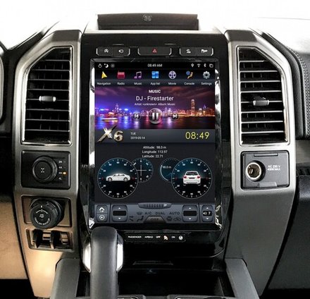 Магнитола для Ford F-150 2015-2020 (климат, SYNC 2) - Kuberg ZF-1306H-S2-Q6 вертикальный экран в стиле "Тесла" на Android 11, 8Гб+128Гб, CarPlay, 4G SIM-слот