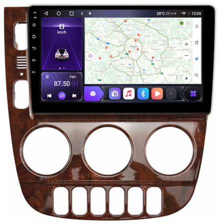 Магнитола для Mercedes-Benz ML (W163) 2001-2005 (климат, орех) - Kuberg SF-9119 Android 10, 8-ядер, Carplay, 4G SIM-слот