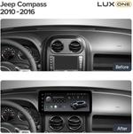 Магнитола для Jeep Compass 2011-2015 - Teyes LUX ONE 360 монитор 12.3" 2K QLED на Android 10, Быстрая, CarPlay, 4G SIM-слот, 4 камеры в комплекте