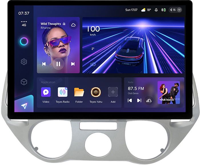 Магнитола для Hyundai i20 2009-2012 (кондиционер) - Teyes CC3-2K монитор 13" 2K QLED на Android 10, ТОП процессор, CarPlay, 4G SIM-слот