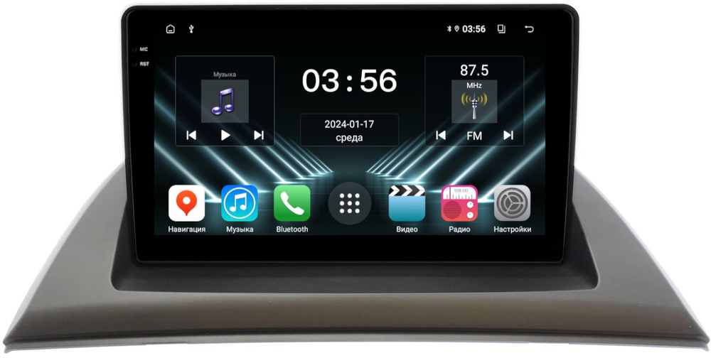 Магнитола для BMW X3 E83 2003-2010 - FarCar DX3034M монитор 9.5" IPS на Android 13, 4+64Гб, CarPlay