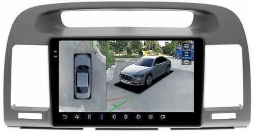 Магнитола для Toyota Camry 30 2001-2006 (рамка графитовая) - FarCar BX3020M-360 монитор 9.5" 2K QLED на Android 13, 6Гб+128Гб, CarPlay, 4G SIM-слот, 4 камеры в комплекте