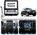 Магнитола для Toyota Land Cruiser Prado 120, Lexus GX470 (экран климата внизу) - Kuberg SF-9696-1 (большая рамка) QLed, Android 12, TS10, CarPlay, 4G SIM-слот