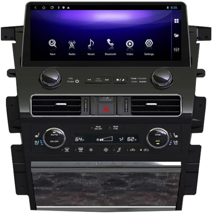 Магнитола для Nissan Patrol Y62 2010-2019 - Parafar PF800L12 монитор 12.3" (в стиле "Лексус"), Android 12, 6+128Гб, CarPlay, SIM-слот