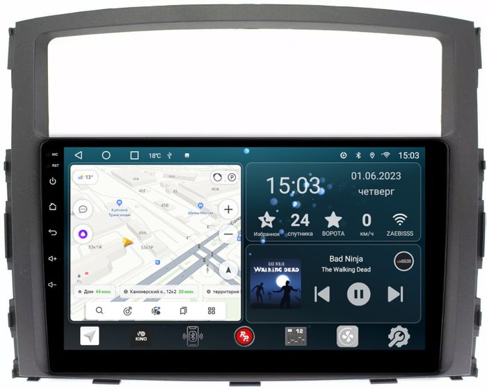 Магнитола для Mitsubishi Pajero 4 2006-2022 - Redpower 223 Android 10, ТОП процессор, 6Гб+128Гб, CarPlay, SIM-слот