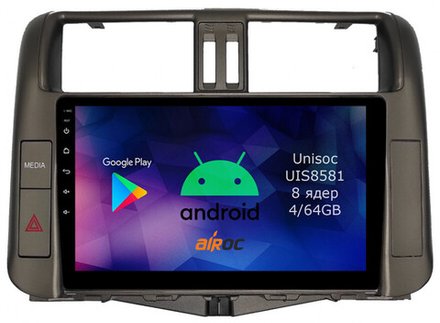 Магнитола для Toyota Land Cruiser Prado 150 2009-2013 (поддержка круг.обзора) - Airok RM-1114 Android 12, 8-ядер, 4/64Гб, SIM-слот