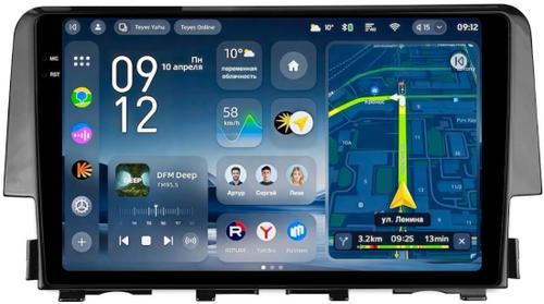 Магнитола для Honda Civic 10 2015-2021 - Teyes CC4-PRO монитор 9.5" 2K QLED на Android 13, Snapdragon 778G, ИИ, CarPlay, DSP, 4G SIM-слот