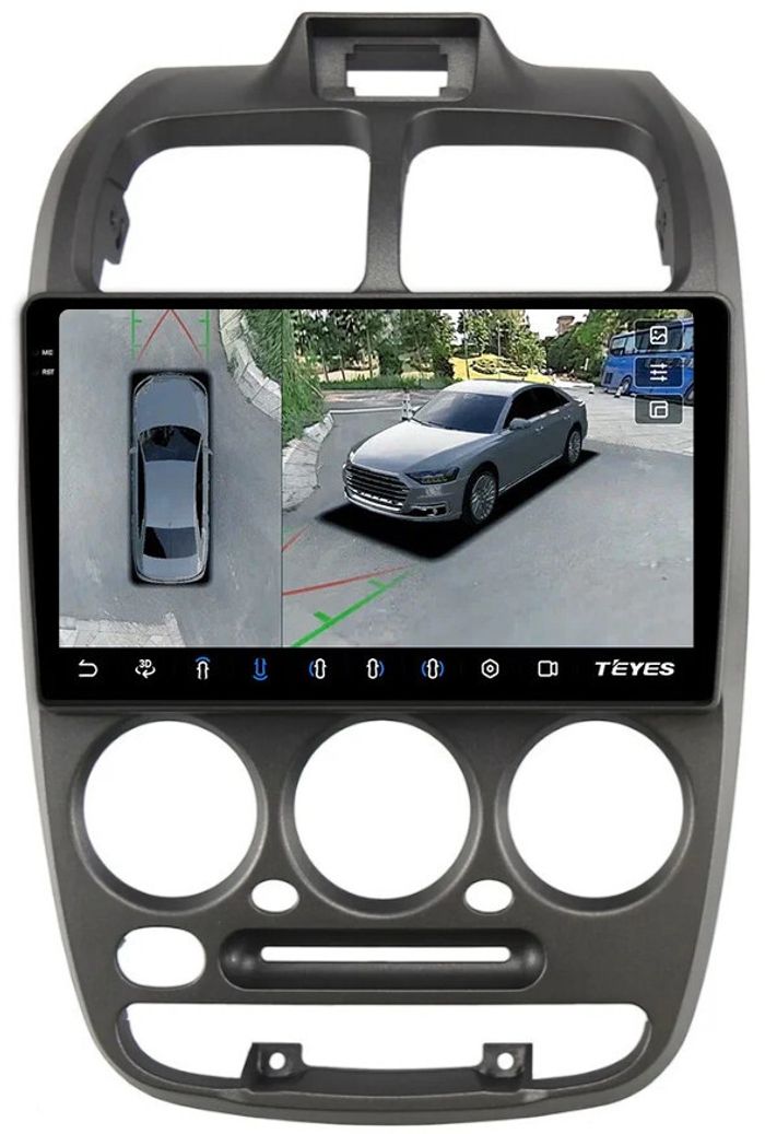Магнитола для Hyundai Accent 2000-2011 - Teyes CC3-2K-360 на Android 10, Быстрая, 2K QLED, CarPlay, 4G SIM-слот, 4 камеры в комплекте