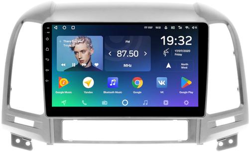 Магнитола для Hyundai Santa Fe 2 CM 2006-2012 (рамка серебро) - Teyes CC2 PLUS Android 10, ТОП процессор, 4-64, SIM-слот