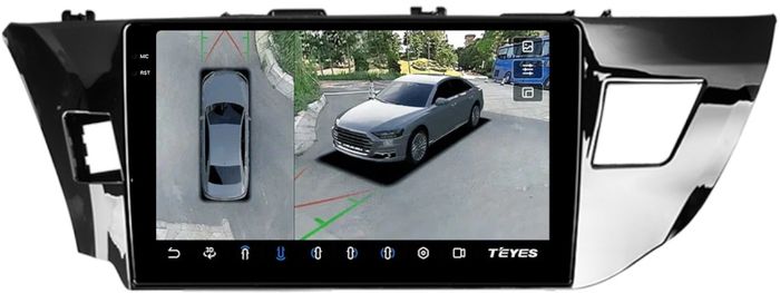 Магнитола для Toyota Corolla E180 2012-2016 (штатная КЗВ) - Teyes CC3-2K-360 монитор 13" 2K QLED на Android 10, Быстрая, CarPlay, 4G SIM-слот, 4 камеры в комплекте
