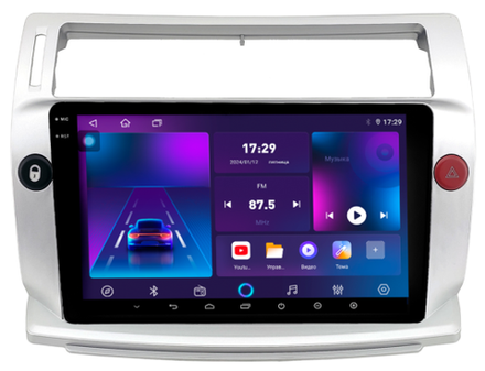 Магнитола для Citroen C4 2004-2011 - Parafar PF922T1LUX3RN2K на Android 13, QLED+2K, ТОП процессор, 4Гб+32Гб, CarPlay, 4G SIM-слот