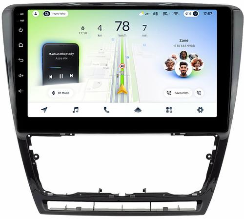 Магнитола для Skoda Octavia A5 2004-2013 (рамка черная глянцевая) - Teyes CC4L монитор 10" IPS на Android 14, Snapdragon 662, CarPlay, 4G SIM-слот