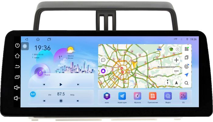 Магнитола для Toyota Land Cruiser Prado 150 2017-2023 - FarCar монитор 12.3" 2K QLED на Android 14, Быстрая, CarPlay, 4G SIM-слот